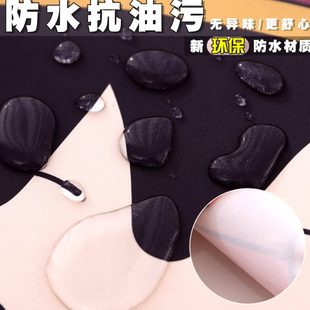 可爱长袖 围裙女防水防油家用厨房罩衣新款 卡通工作服大人上班男士