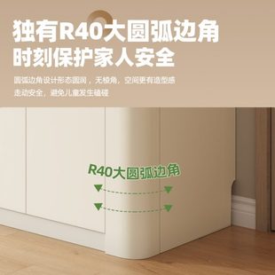 定制实木圆弧衣柜新款 大衣橱 2024爆款 家用卧室小户型奶油风分段式