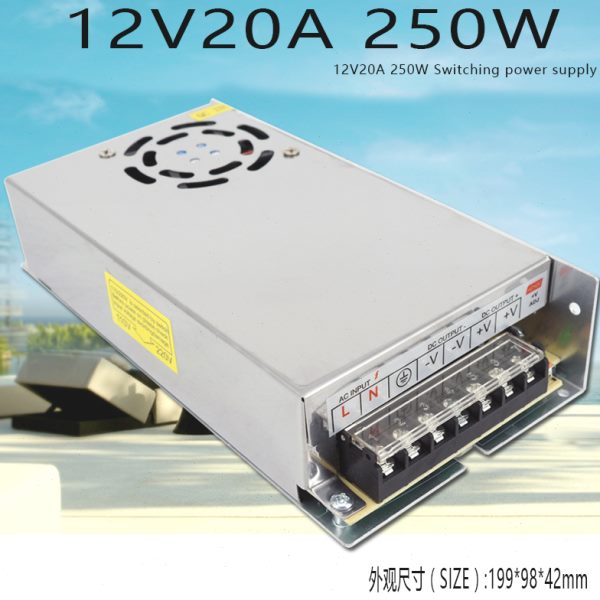 开关电源12V20A变压器 220v转12v250W监控电源LED电源S-250-12
