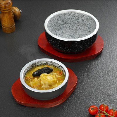 抗裂石锅韩式拌饭锅韩式拌饭石碗石锅加热鱼翅煲粥碗煲仔饭专用锅