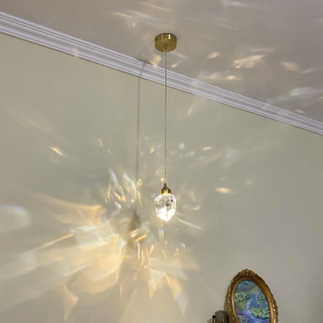 全铜轻奢水晶吊灯现代简约餐厅三头吊灯卧室床头灯吧台书房吊灯具