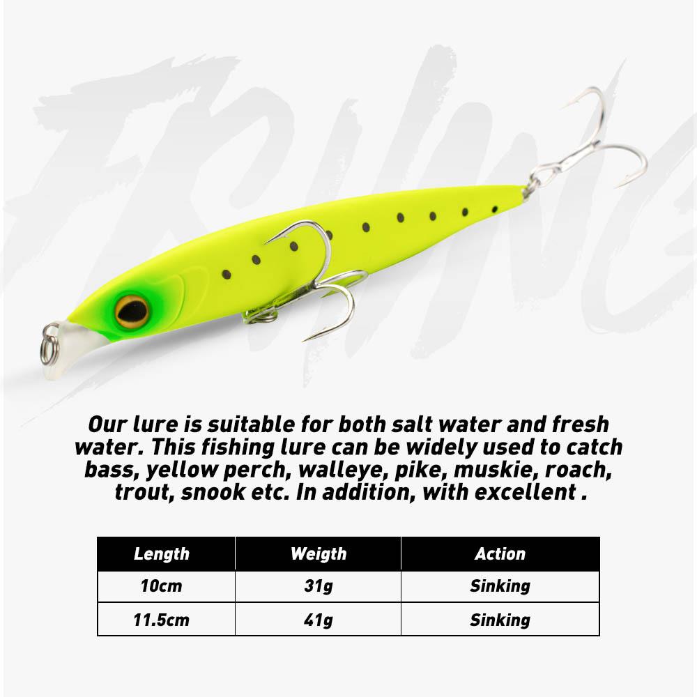 全泳层远投颤沉翘嘴假饵沉水米诺硬饵远翘铅笔路亚饵10cm11.5cm