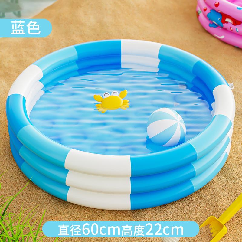 儿童充气加厚游泳池婴儿游泳桶家用小孩折叠浴缸小型戏水池三环格