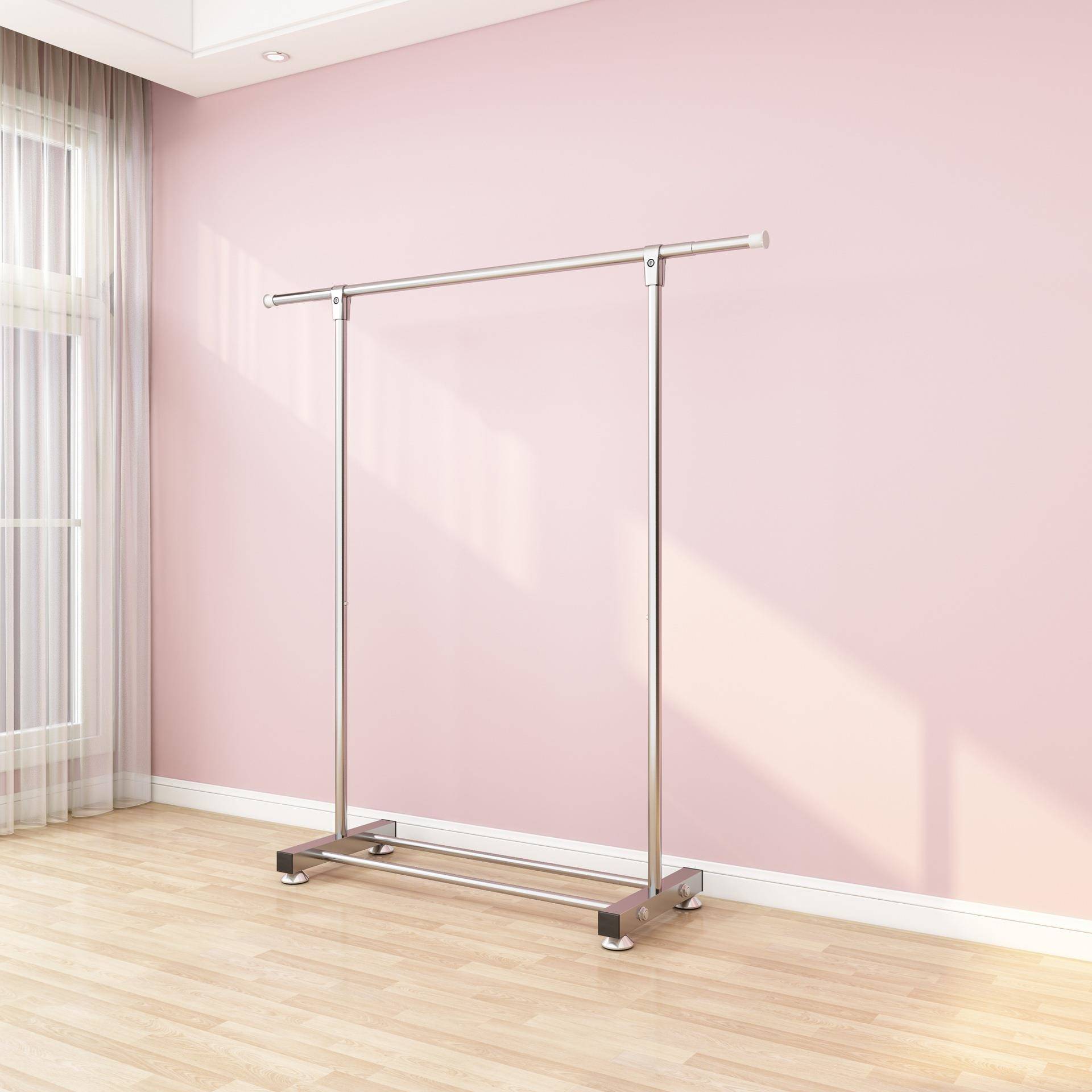 新款晾衣架落地折叠卧室晒衣架可伸缩单双杆式简易阳台衣服架子