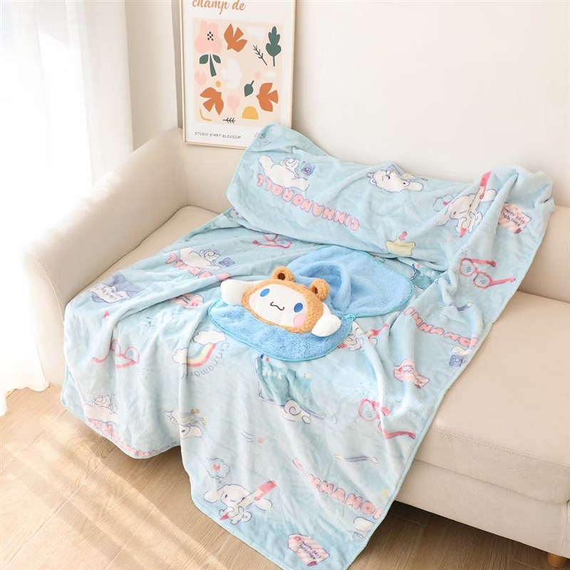 卡通折叠被小毛毯沙发盖毯法兰绒办公室午睡午休空调毯子学生冬季