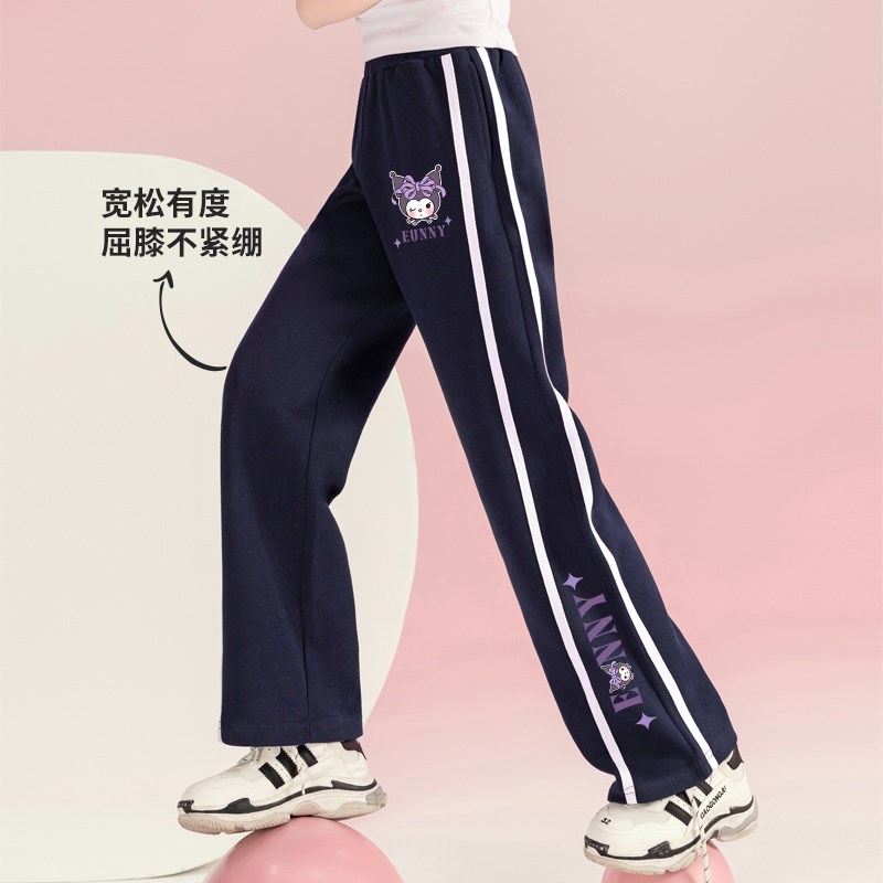 女童阔腿裤春季2024新款洋气女孩裤子春秋款女大童运动裤儿童春装