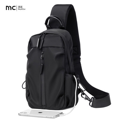 新款胸包男生士背包商务休闲多功能出差旅游单肩斜挎包定制印logo