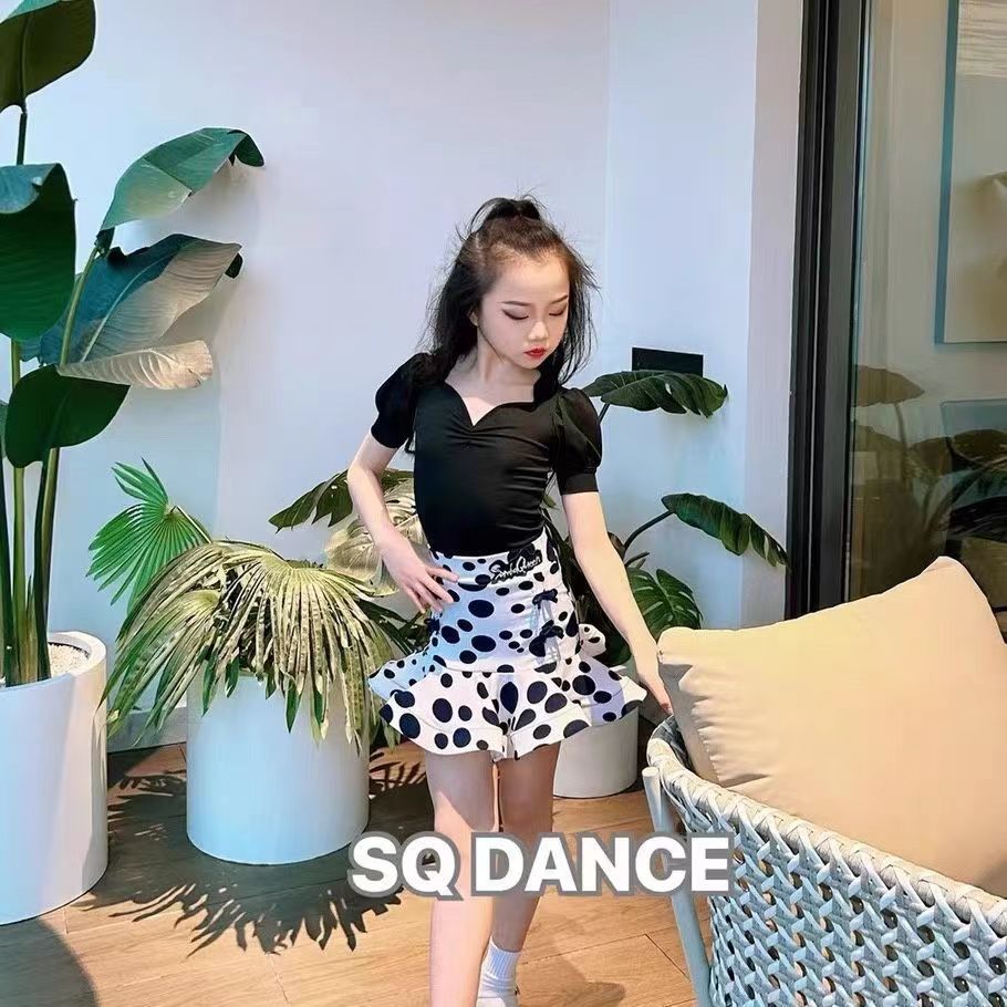 儿童拉丁舞蹈服装夏季分体演出服女童练功服女孩跳舞衣服拉丁舞裙