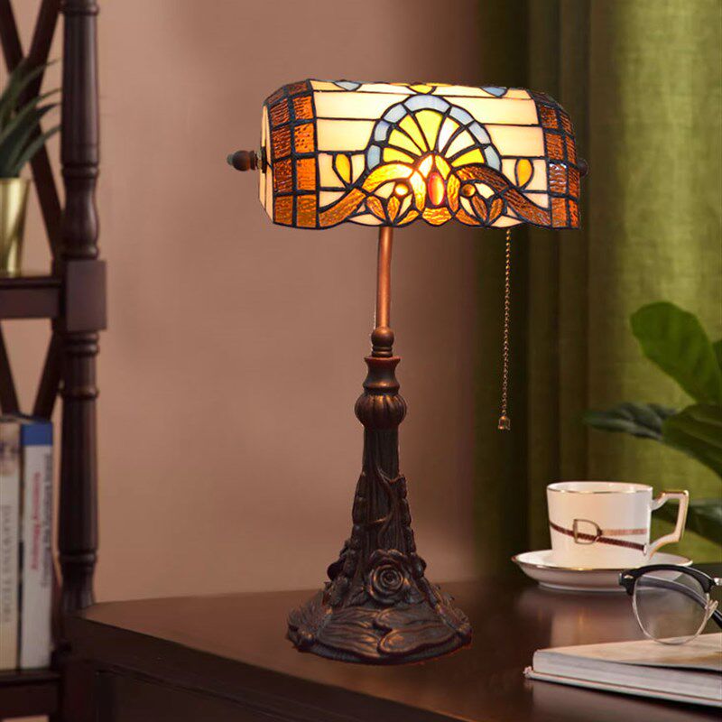 老上海美式怀旧护眼学习卧室床头书房桌民国复古拍摄电影玻璃台灯