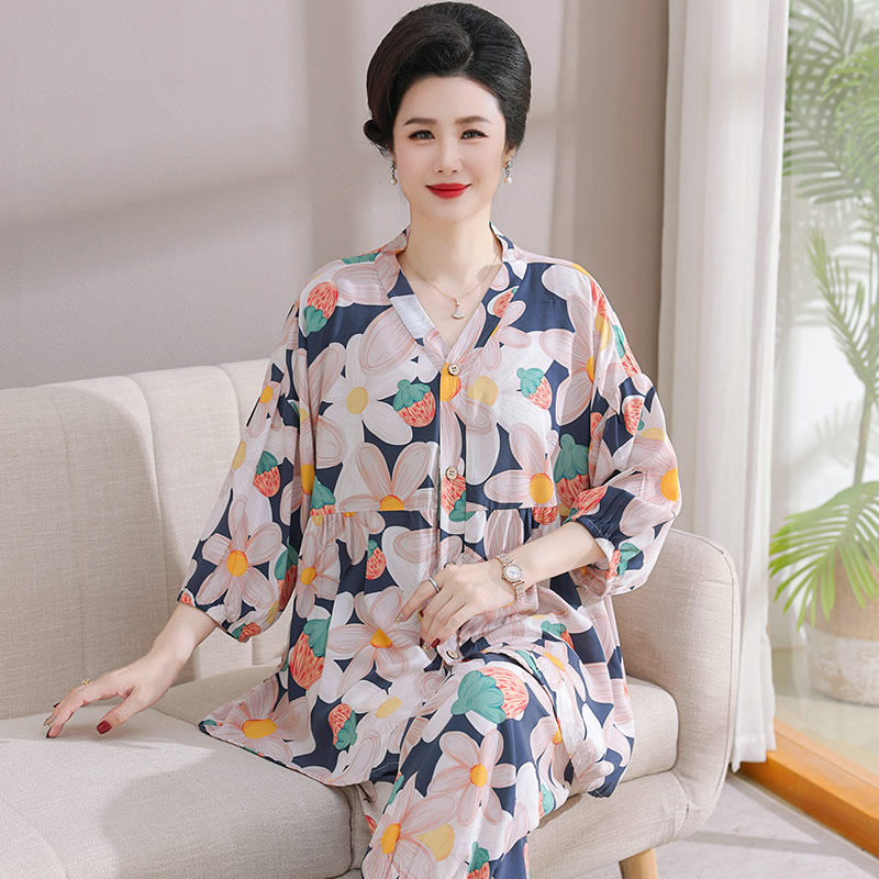 睡衣女款2024新款春款夏天冰睡衣/家居服套装