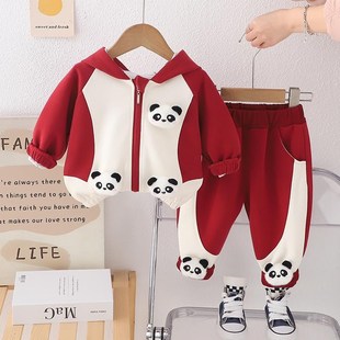 婴儿衣服春秋季帅气小男孩外套洋气两件套分体套装一岁男宝宝春装