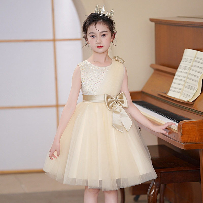 钢琴比赛礼服女童礼服轻奢小众高端高级感公主裙儿童洋气蓬蓬裙夏