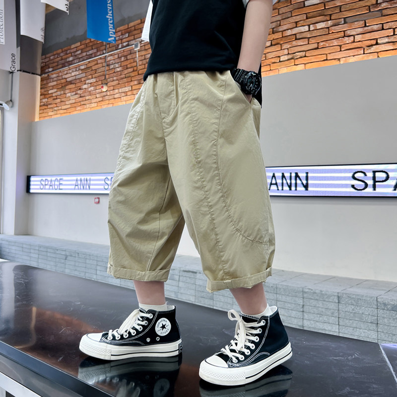 男童夏装速干七分工装短裤2023新款儿童装夏季帅气宽松薄款裤子潮,童装/婴儿装/亲子装,裤子,淘宝优惠券,粉丝福利购,淘宝优惠卷
