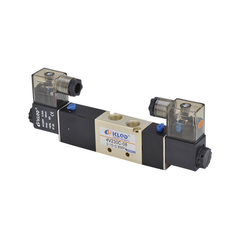 开灵三位五通双电控电磁阀4V230-08 4V230E-08O中泄4V230P-08中压
