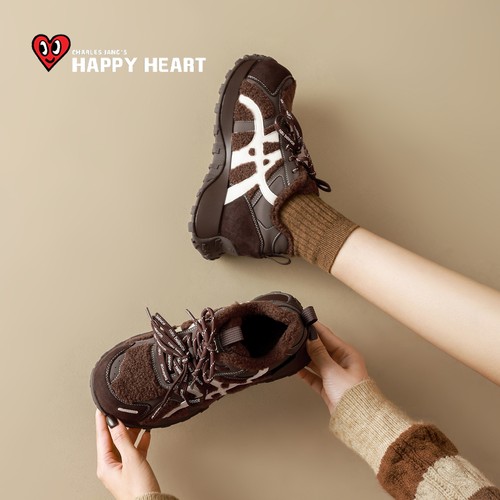 查尔斯桃心时尚百搭加绒老爹鞋女