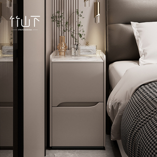 超窄床头柜小型轻奢高级感家用卧室实木极窄20cm床边夹缝收纳柜子