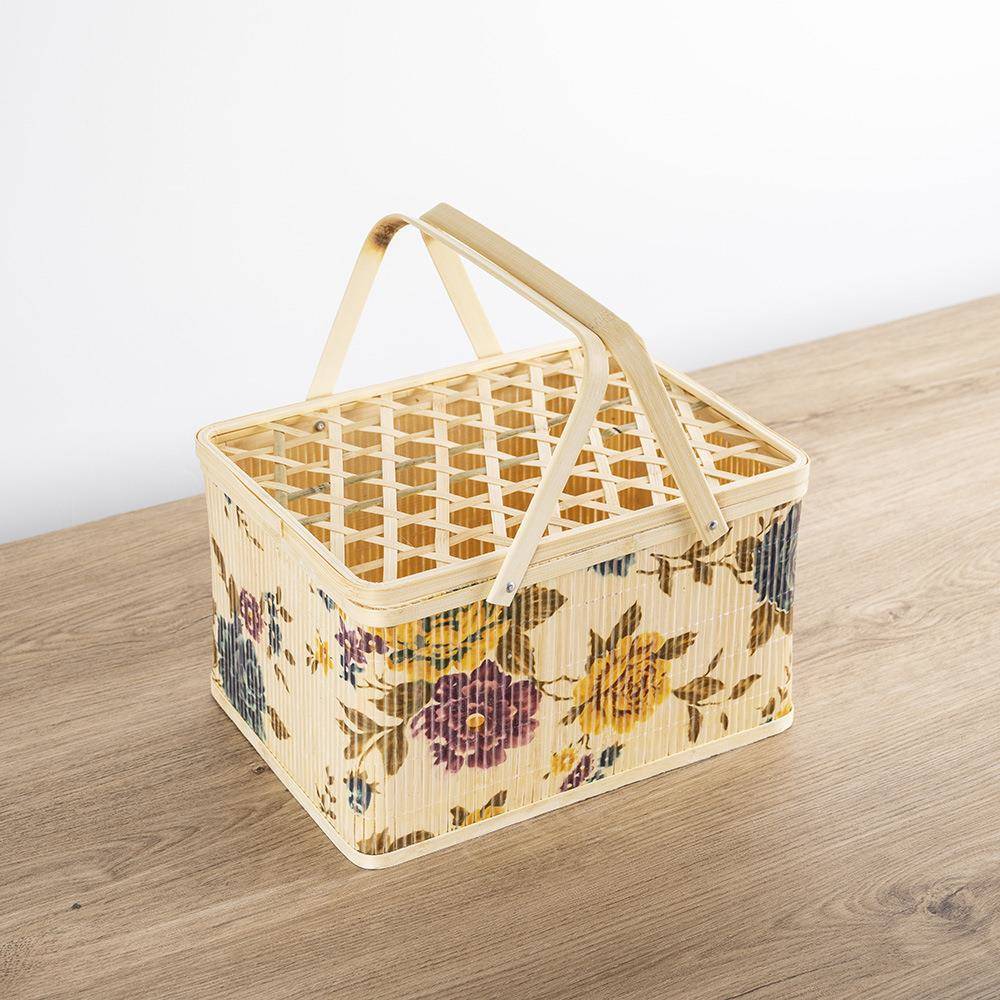 装土鸡蛋的小竹篮竹筐竹篓竹包装礼盒长方形竹编提篮收纳篮收纳盒