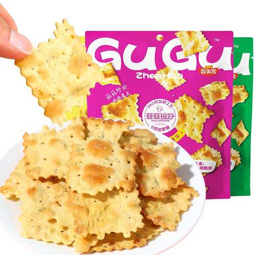 [特价]香美客苏打饼干不规则咸味海盐鲍鱼芝士0添加蔗糖碱性食品