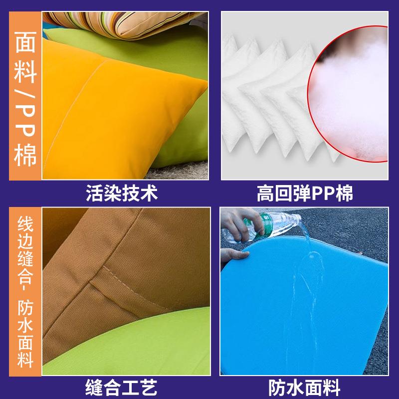 严选防水防晒藤椅沙发抱枕卡座靠垫圆枕纯色靠背腰枕躺床连体垫子