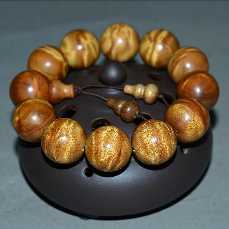 艺铭仙苑 金丝楠木手串女车载珠汽车档把挂件男士小叶桢楠手链