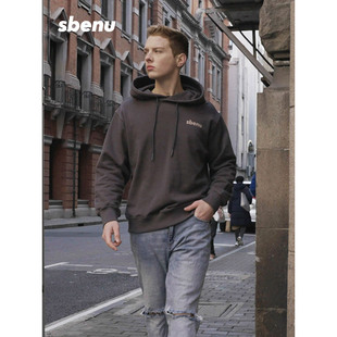 sbenu韩国基础连帽卫衣情侣纯色百搭潮流重磅春秋季纯棉简约上衣