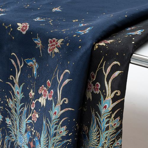 凤锦呈凰中式国风汉服马面裙面料明制中式织金妆花重工提花布料