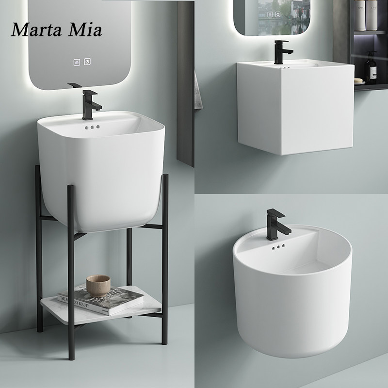 阳台小户型洗手盆家用卫生间小尺寸挂墙式洗脸盆落地式洗手池支架,家装主材,挂墙式洗脸盆,淘宝优惠券,粉丝福利购,淘宝优惠卷