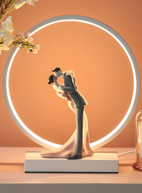 北欧创意家居摆件闺蜜结婚礼物送新人新婚礼品七夕婚房装饰小夜灯