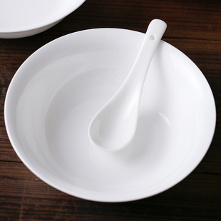 7寸纯白简约骨瓷面碗 中式日式高档拉面碗泡面碗小汤碗学生碗餐具