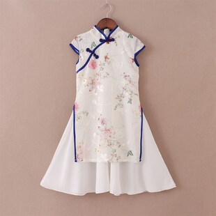 2025新款女童旗袍裙子夏季儿童改良中国风小女孩大童连衣裙复古裙