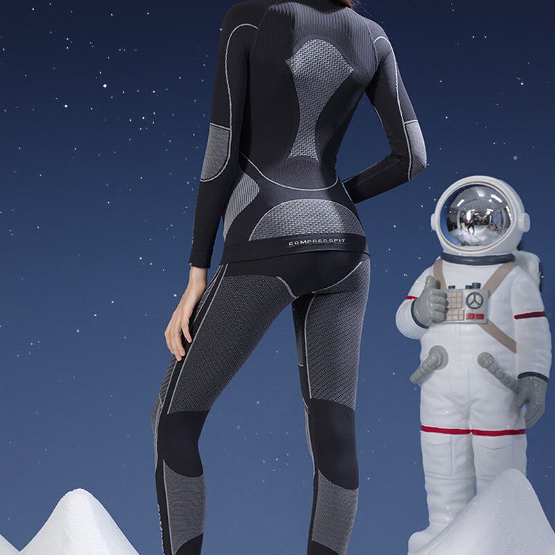 秋冬滑雪速干衣男m女户外运动骑行压缩保暖功能打底上衣套装内衣