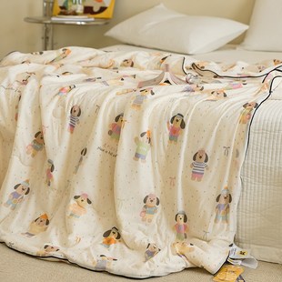 可爱卡通冰激淋凉感冰丝大豆纤维夏凉被夏季 可机洗空调被薄被子