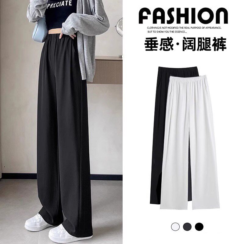 女童裤子夏薄款裤子儿童运动速干裤女大童初中生冰丝防蚊裤阔腿裤