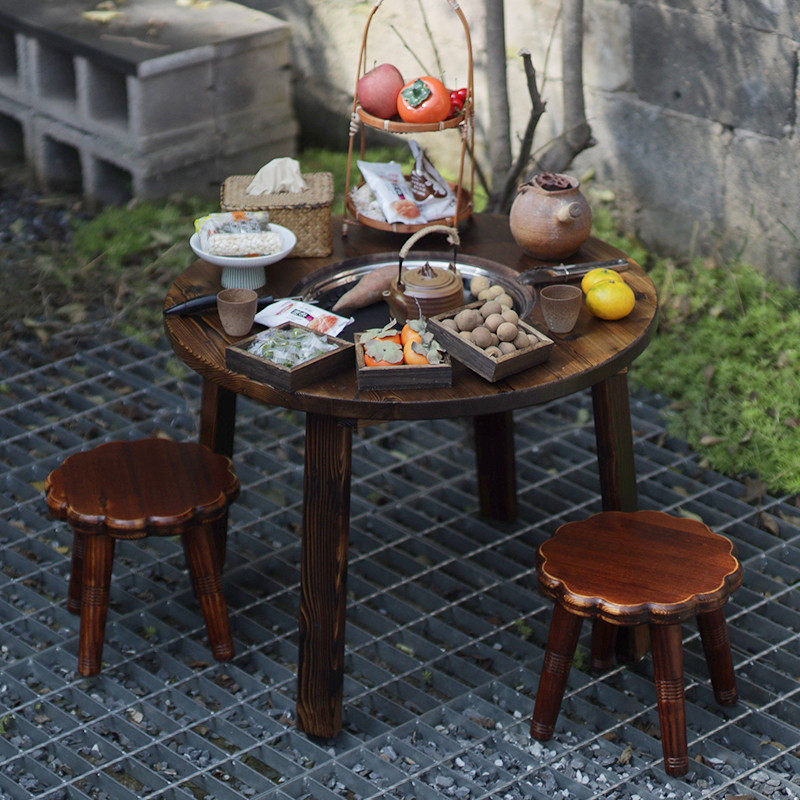 冬天围炉煮茶家用室内桌子阳台户外取暖烤火炉套装庭院烧烤凳组合,住宅家具,庭院烤火炉,淘宝优惠券,粉丝福利购,淘宝优惠卷