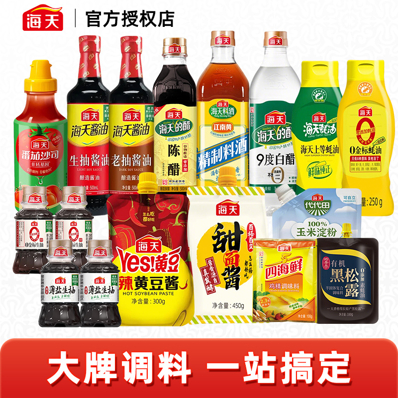 海天调料组合套装全套酱油料酒酱料蘸料炒菜烹饪调料包多件套
