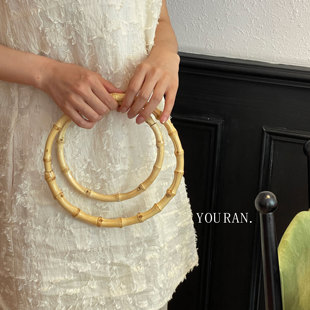 木质竹节圆圈花束装饰挂件手柄门把挂饰手工diy材料手捧花道具