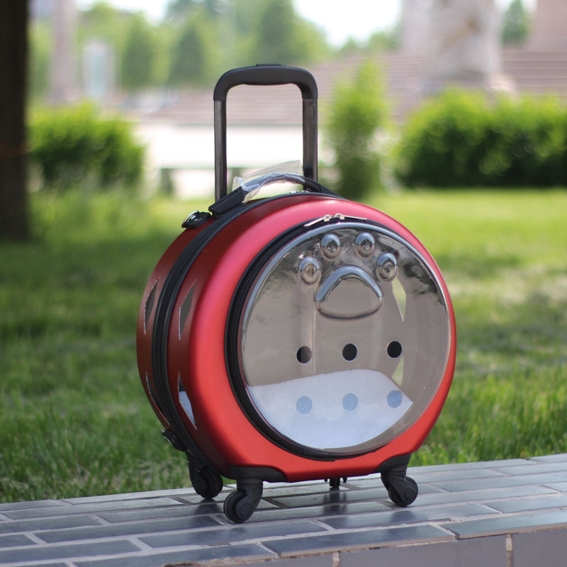 大容量宠物拉杆箱透明猫包外出便携外出箱猫狗包推车超大号行李箱