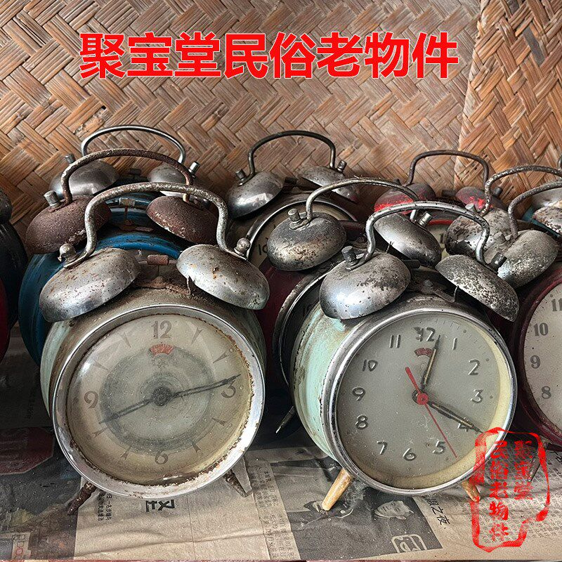 民俗老物件老钟表小闹钟收藏y座钟杂项老东西旧货古董怀旧摆件