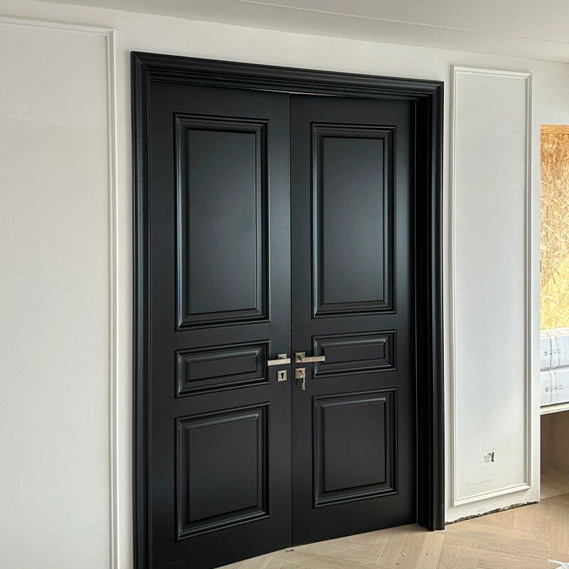 法式对开门白色烤漆门卧室门书房客厅双开门家用子母X门隔音室内