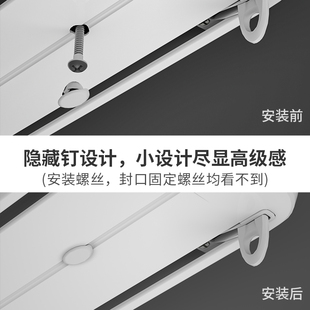 滑轨双轨静音直轨导N轨挂钩式 欧轩铝合金窗帘轨道顶装 飘窗路轨极
