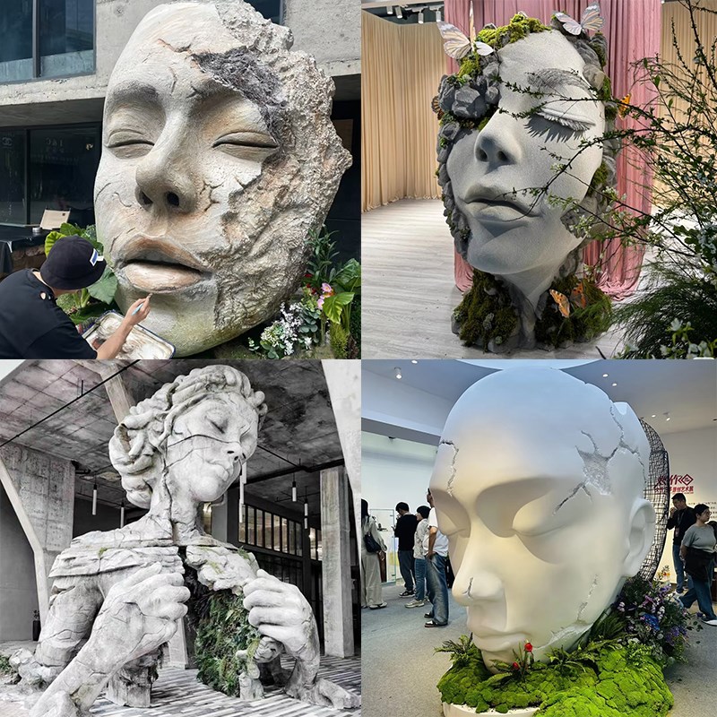 泡沫人物面具雕塑咖啡奶茶店KTV餐馆酒吧门头背景墙.壁装饰摆件