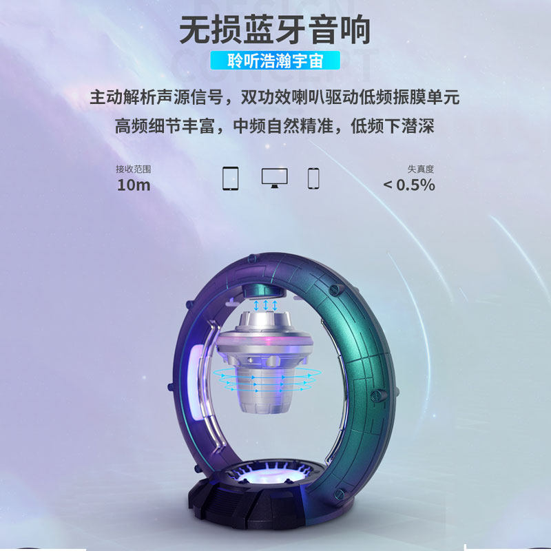 小音响蓝牙音箱无线家用2021新款网红款磁悬浮桌面礼物创意低音炮
