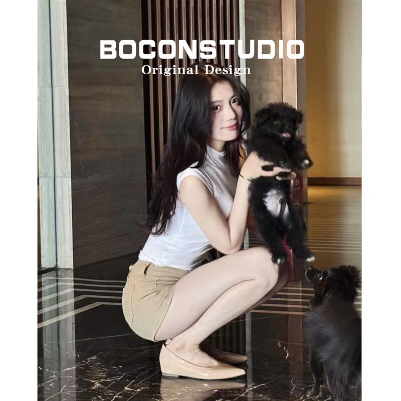 内增高5cm~法式裸色单鞋女夏20A25春秋尖头浅口平底鞋百搭通勤鞋