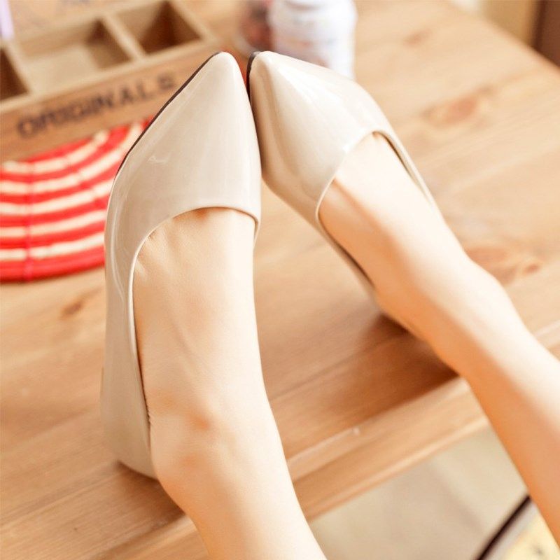 尖头小码31 32 33平底单鞋女浅口瓢鞋船鞋黑色工作鞋V女大码41-43,女鞋,浅口单鞋,淘宝优惠券,粉丝福利购,淘宝优惠卷