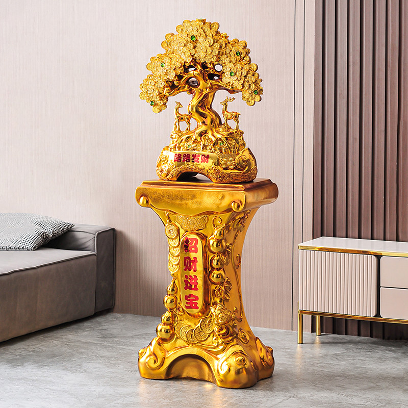 落地摆件c发财树招财鹿大型酒店大堂客厅装饰公司开业乔迁新居礼,家居饰品,落地摆件,淘宝优惠券,粉丝福利购,淘宝优惠卷