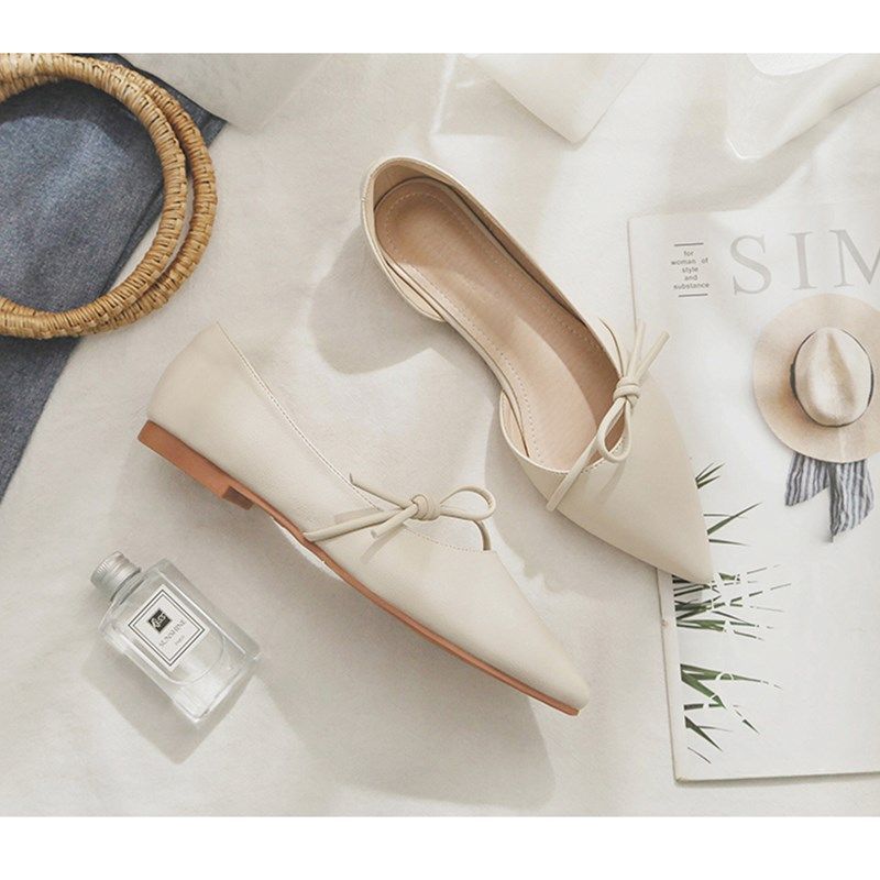 2023b年夏季新款浅口尖头侧空仙女晚晚风温柔鞋气质单鞋女平底瓢,女鞋,浅口单鞋,淘宝优惠券,粉丝福利购,淘宝优惠卷