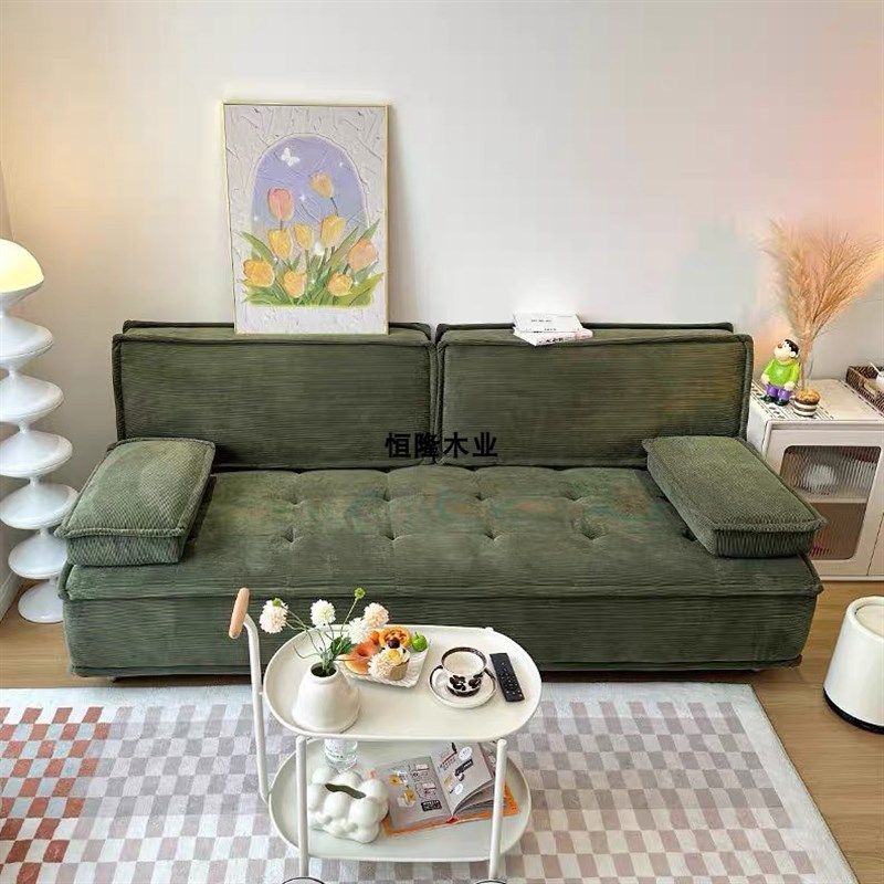 现代简约小户型沙发床客厅两用折叠E多功能布艺直排三人一字型沙,住宅家具,布艺沙发,淘宝优惠券,粉丝福利购,淘宝优惠卷
