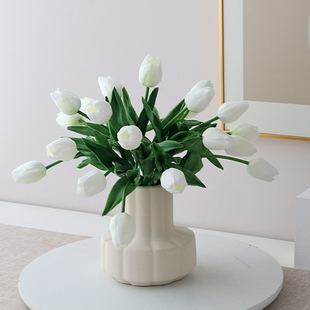美式卧室宽口陶瓷插花瓶器筒桶餐桌摆设摆件客厅高级感家居装饰品
