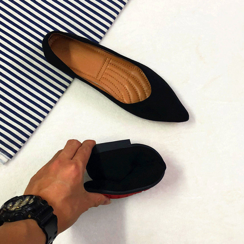 船鞋2023f新款春秋韩版尖头黑色平底单鞋女浅口百搭软底工作瓢鞋,女鞋,浅口单鞋,淘宝优惠券,粉丝福利购,淘宝优惠卷