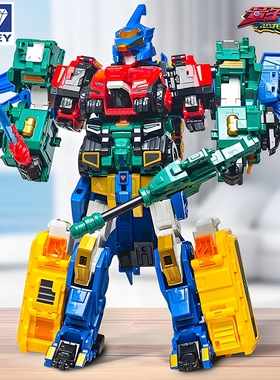 奥迪双钻量子战队五合体超量子战神大号变形合体机器人男孩玩具